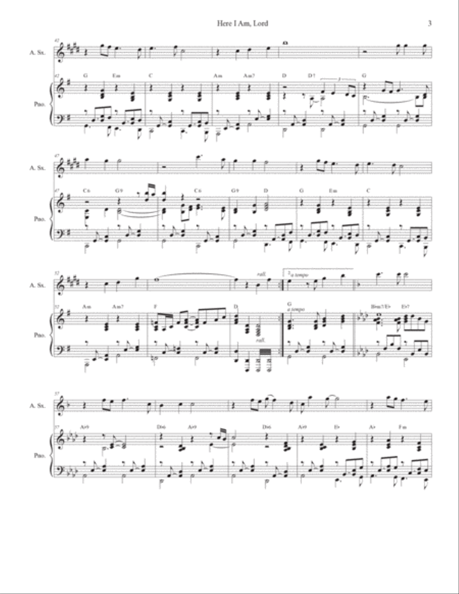 Here I Am, Lord Alto Saxophone scores gallery preview page 3