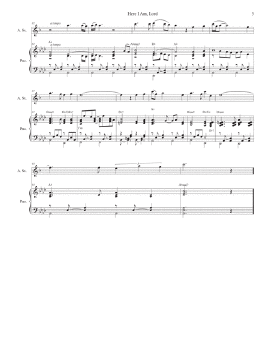 Here I Am, Lord Alto Saxophone scores gallery preview page 5