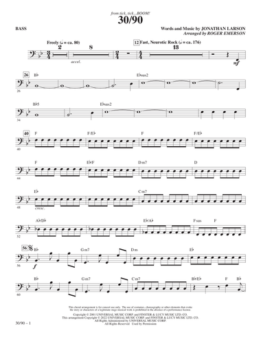 30/90 (from tick, tick... BOOM!) (arr. Roger Emerson) - Bass