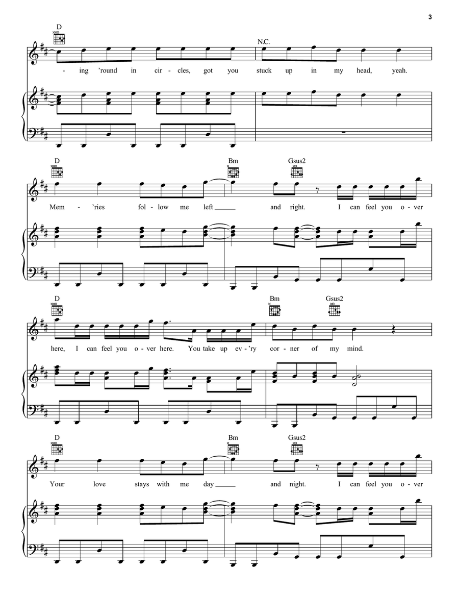 Left And Right (feat. Jung Kook of BTS) Piano, Vocal, Guitar scores gallery preview page 3