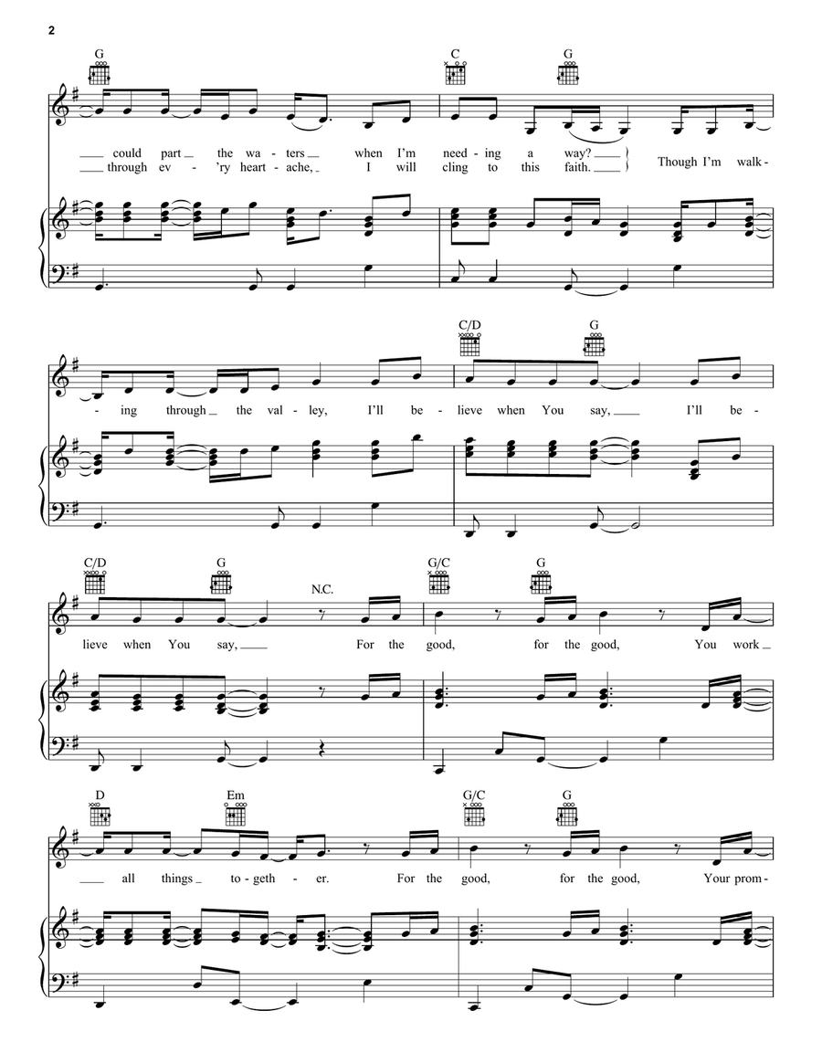 For The Good For The Good Piano, Vocal, Guitar scores gallery preview page 2