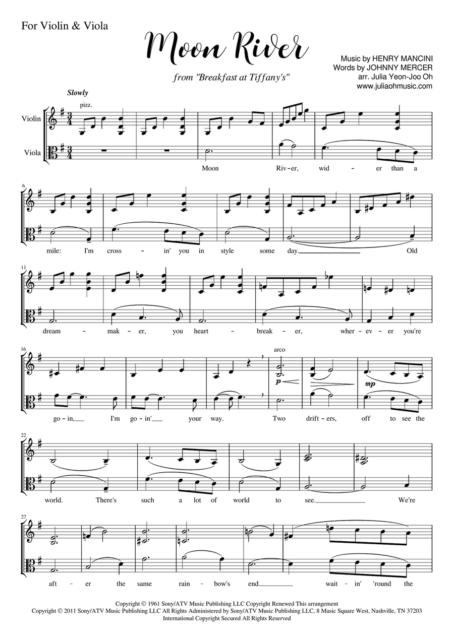 Moon River String Duet scores gallery preview page 2