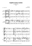 English Country Garden – Recorder Trio Sheet Music (2 Soprano Recorders, 1 Alto + Optional Piano)