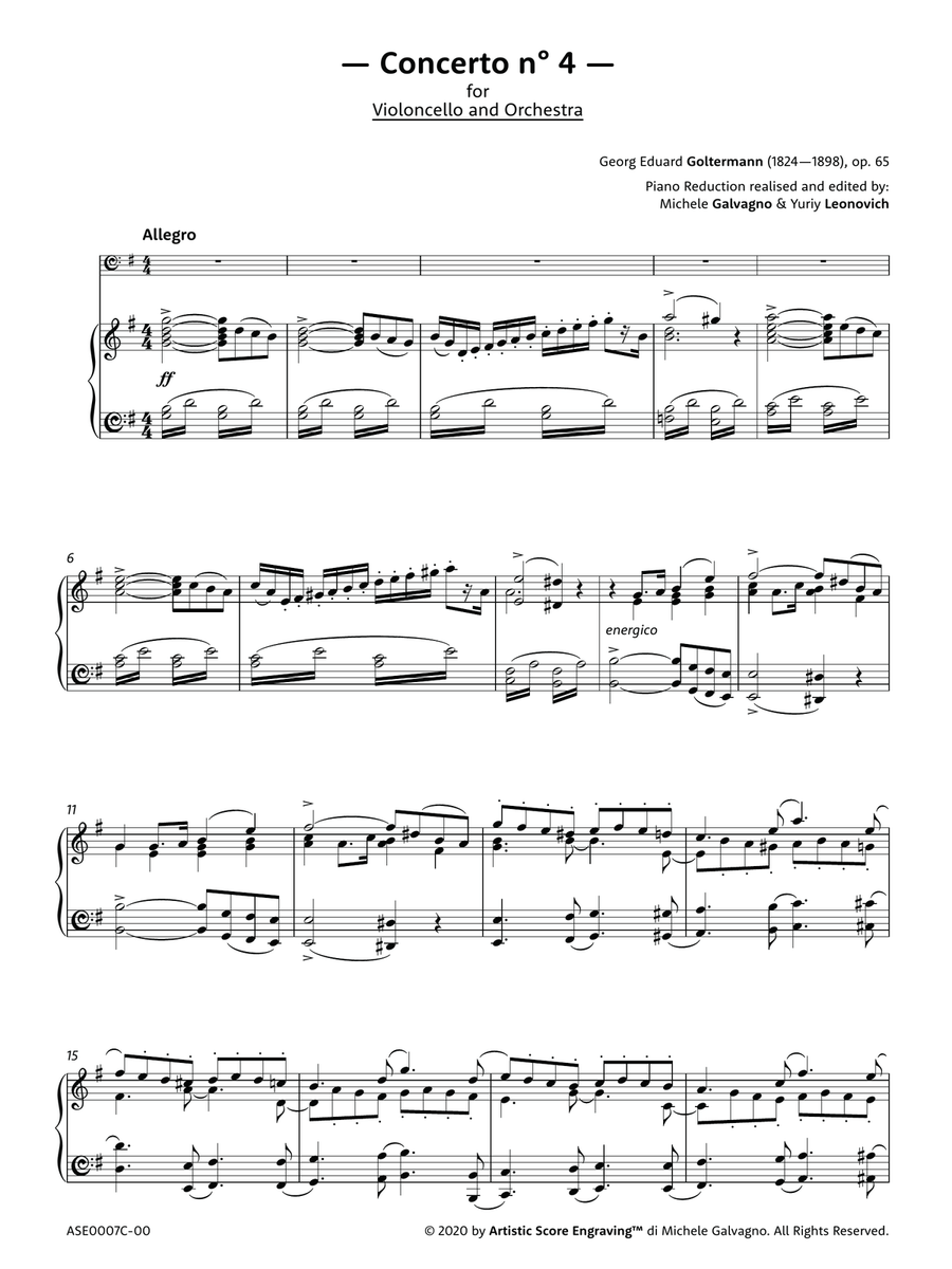 Concerto for Violoncello and Orchestra no. 4 in G major - Op. 65 (Piano Reduction) Piano scores gallery preview page 5