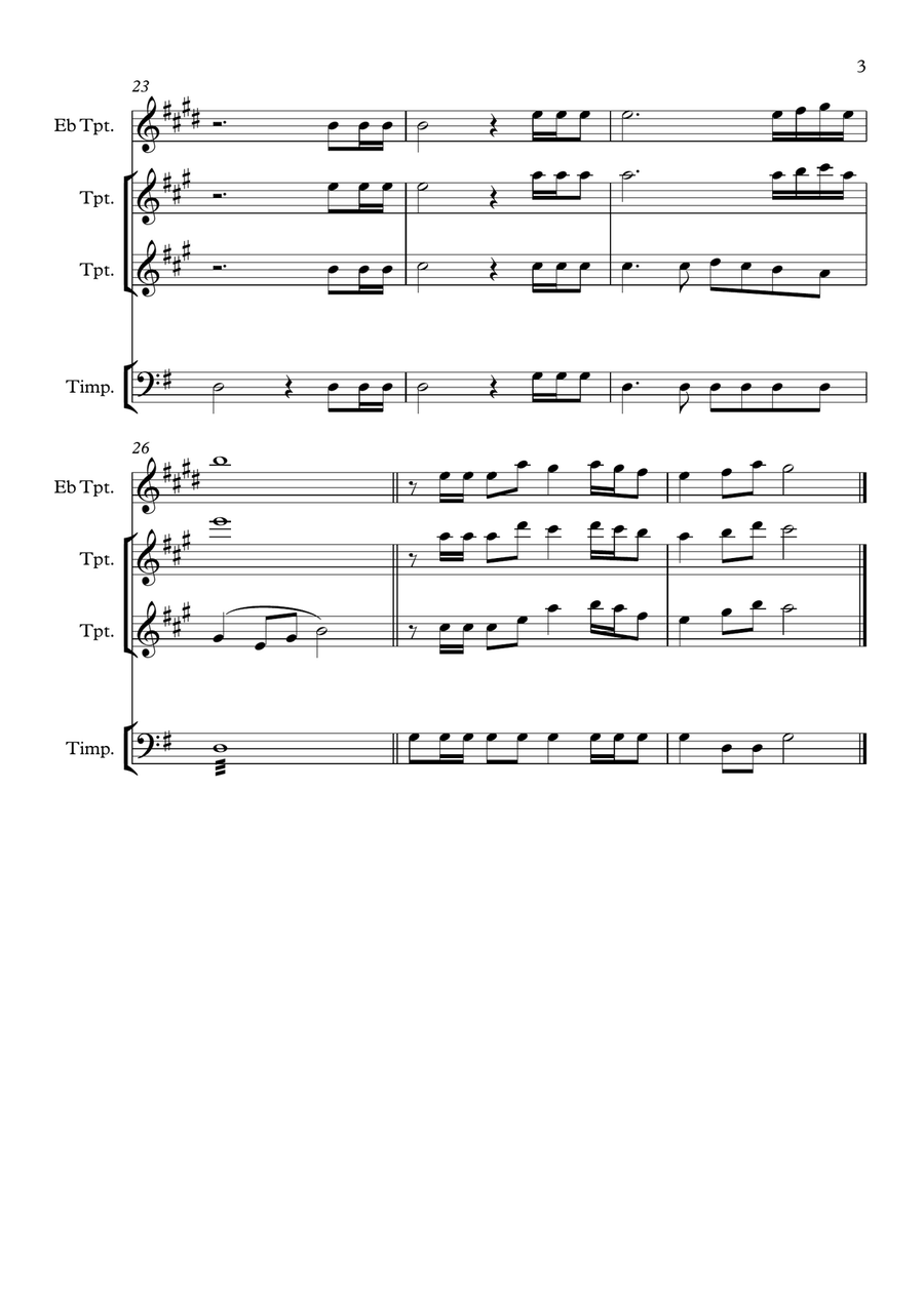 Cwm Rhondda Trumpet Duet scores gallery preview page 3
