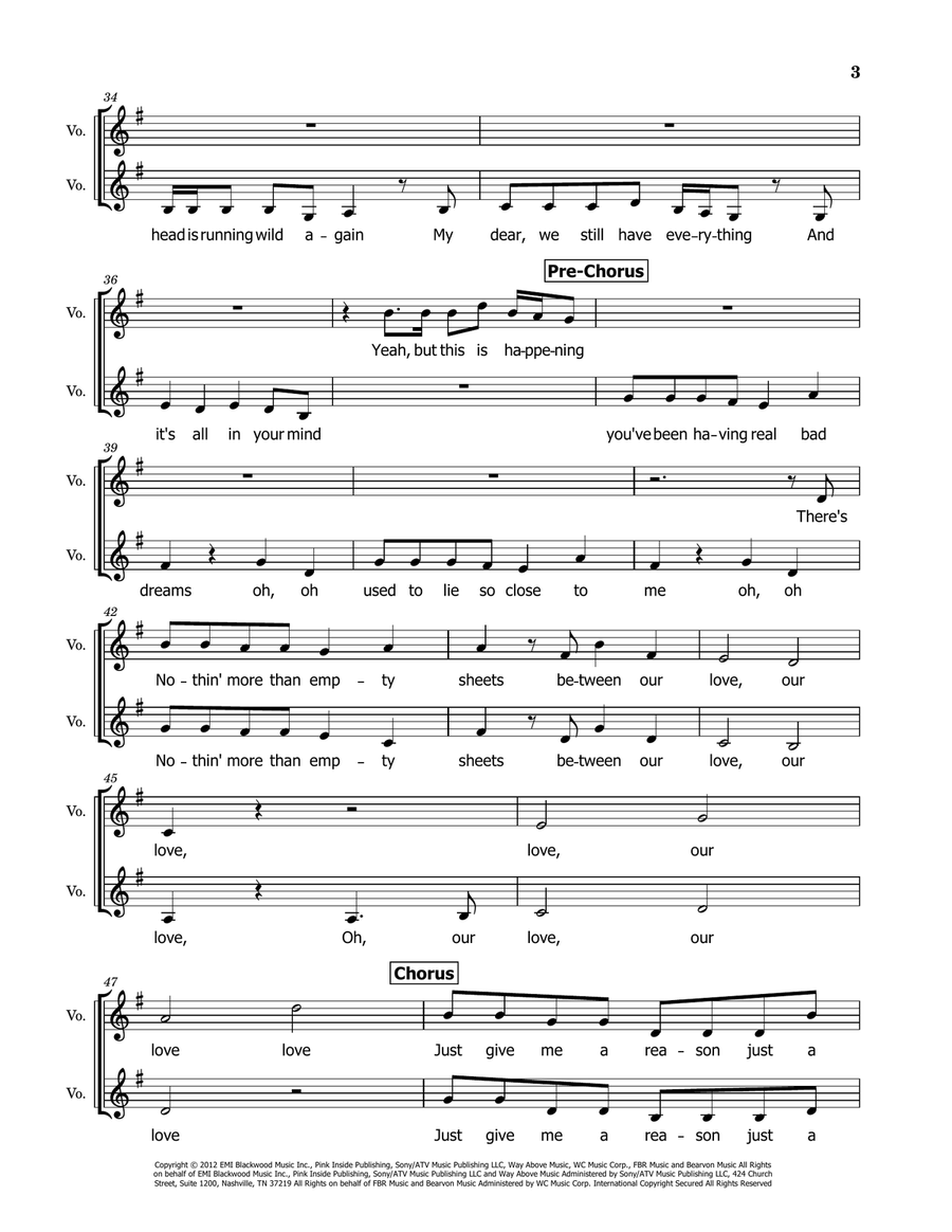 Just Give Me A Reason Just Give Me A Reason High Voice scores gallery preview page 3