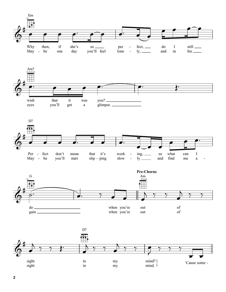 Glimpse Of Us Ukulele scores gallery preview page 2