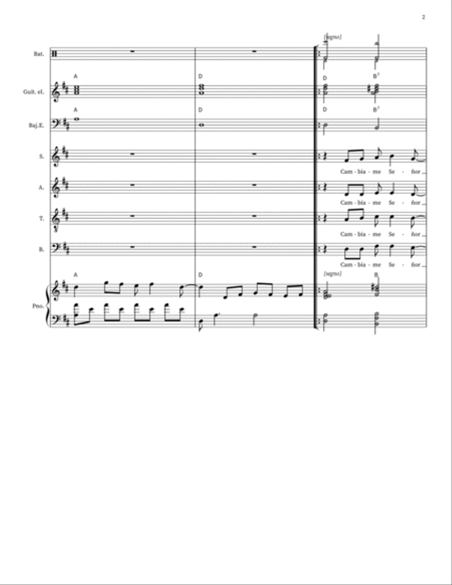 CAMBIAME SEÑOR 4-Part scores gallery preview page 2