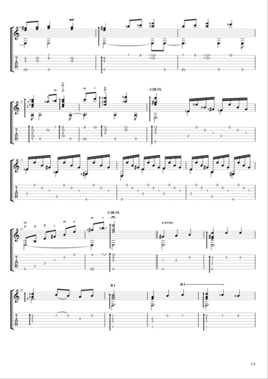 Malaguena Guitar Tablature scores gallery preview page 2