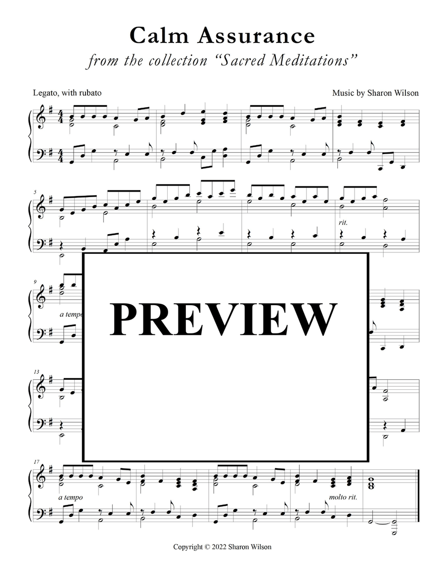 Sacred Meditations (A Collection of 12, One-Page Interludes for Solo Piano) Piano Solo scores gallery preview page 5