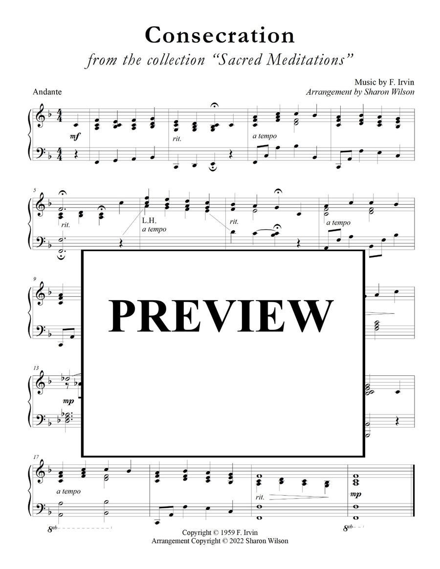 Sacred Meditations (A Collection of 12, One-Page Interludes for Solo Piano) Piano Solo scores gallery preview page 6