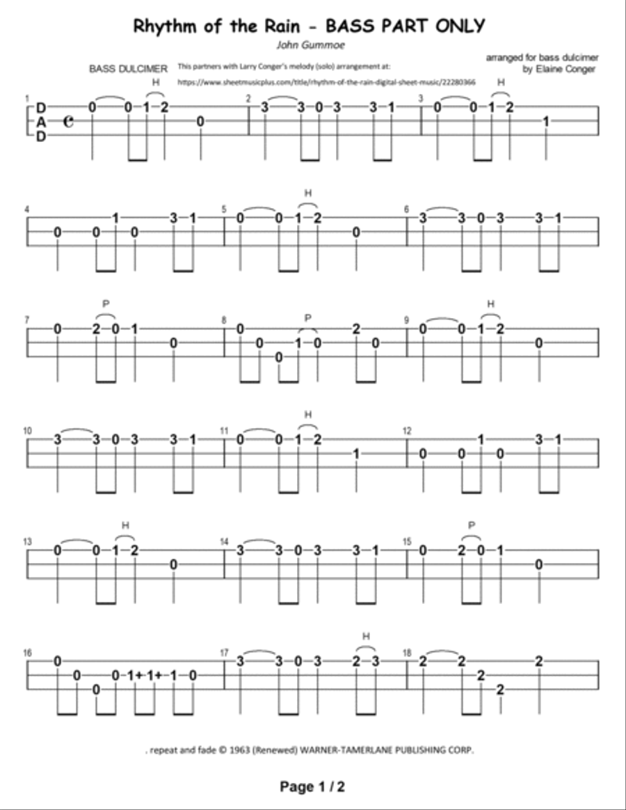 Rhythm Of The Rain Dulcimer scores gallery preview page 2