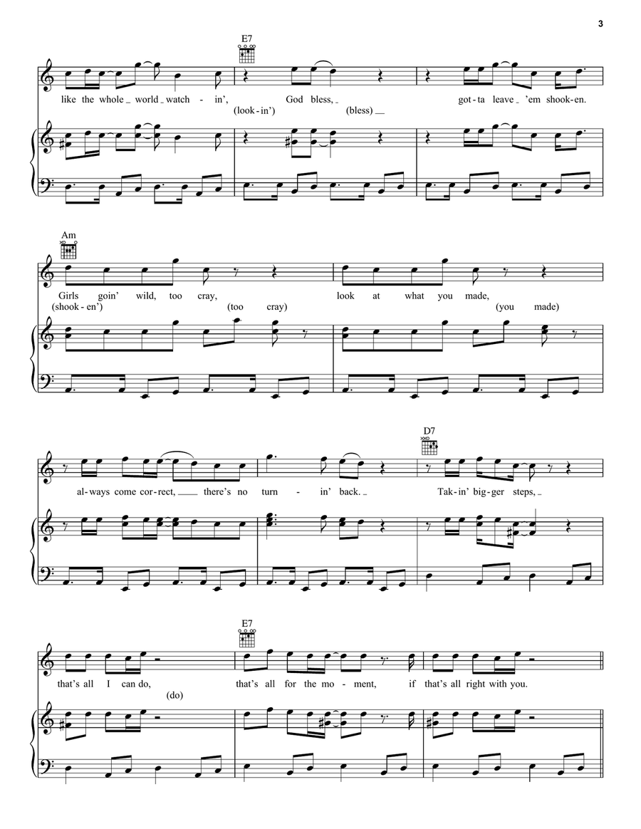 Tupelo Shuffle (from ELVIS) Piano, Vocal, Guitar scores gallery preview page 3