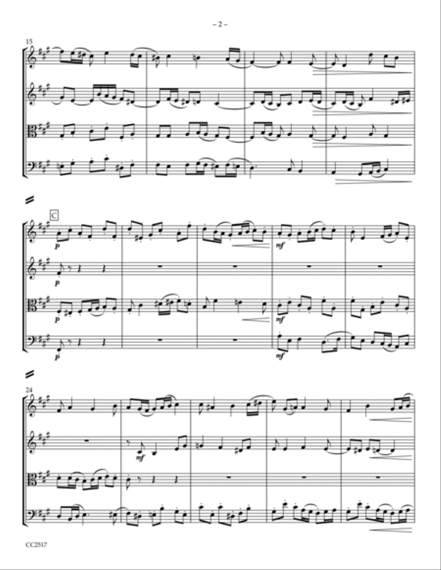 Fugue in F# Minor String Quartet scores gallery preview page 2