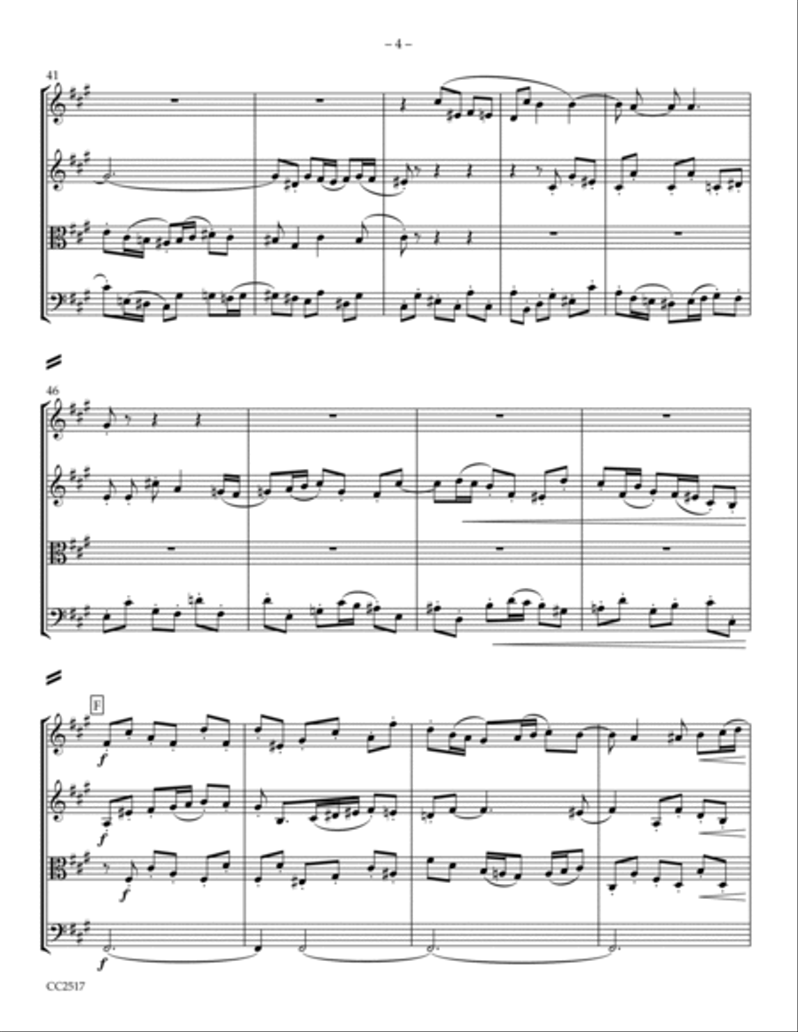 Fugue in F# Minor String Quartet scores gallery preview page 4