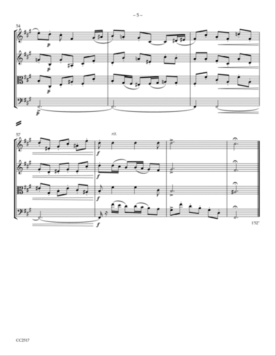 Fugue in F# Minor String Quartet scores gallery preview page 5