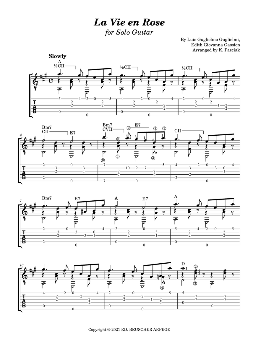 La Vie En Rose (elena Urioste And Tom Poster Version) Acoustic Guitar scores gallery preview page 2