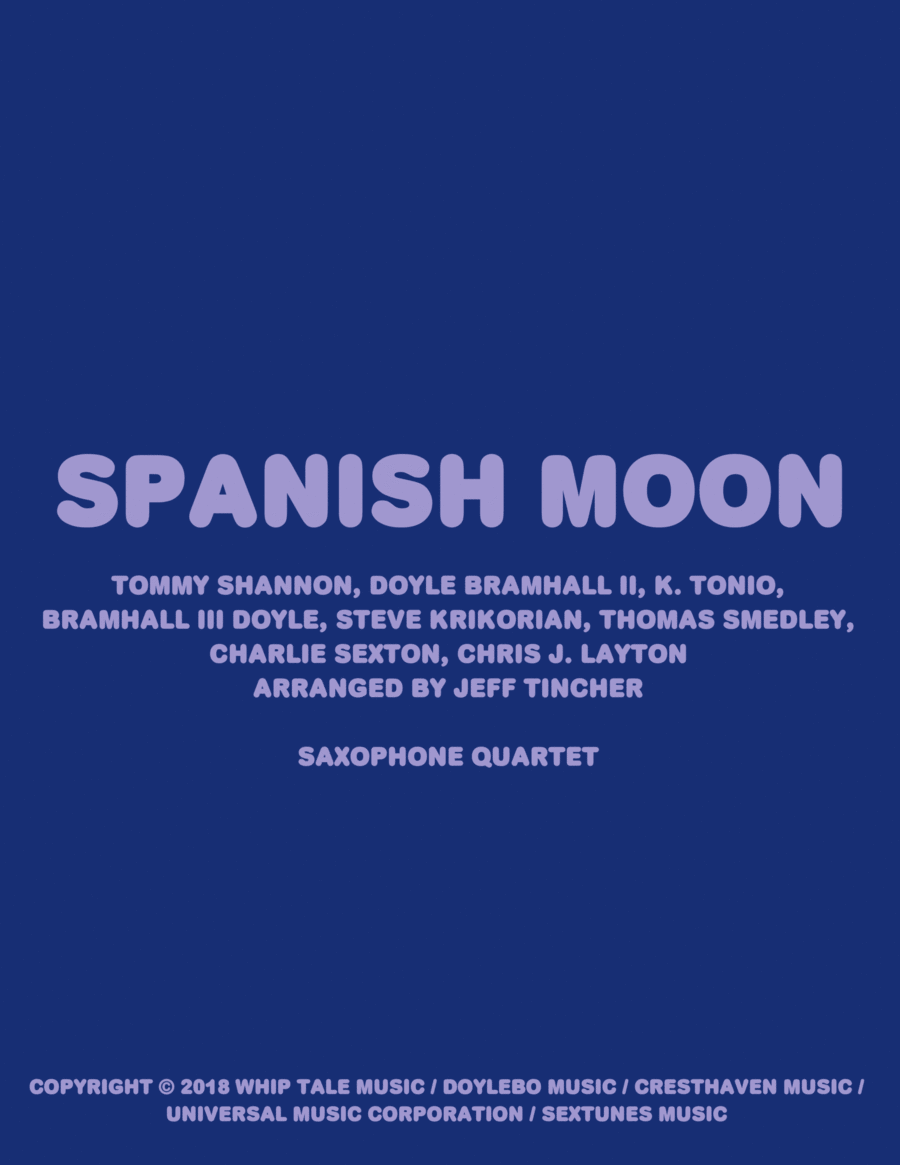 Spanish Moon Saxophone Quartet scores gallery preview page 1