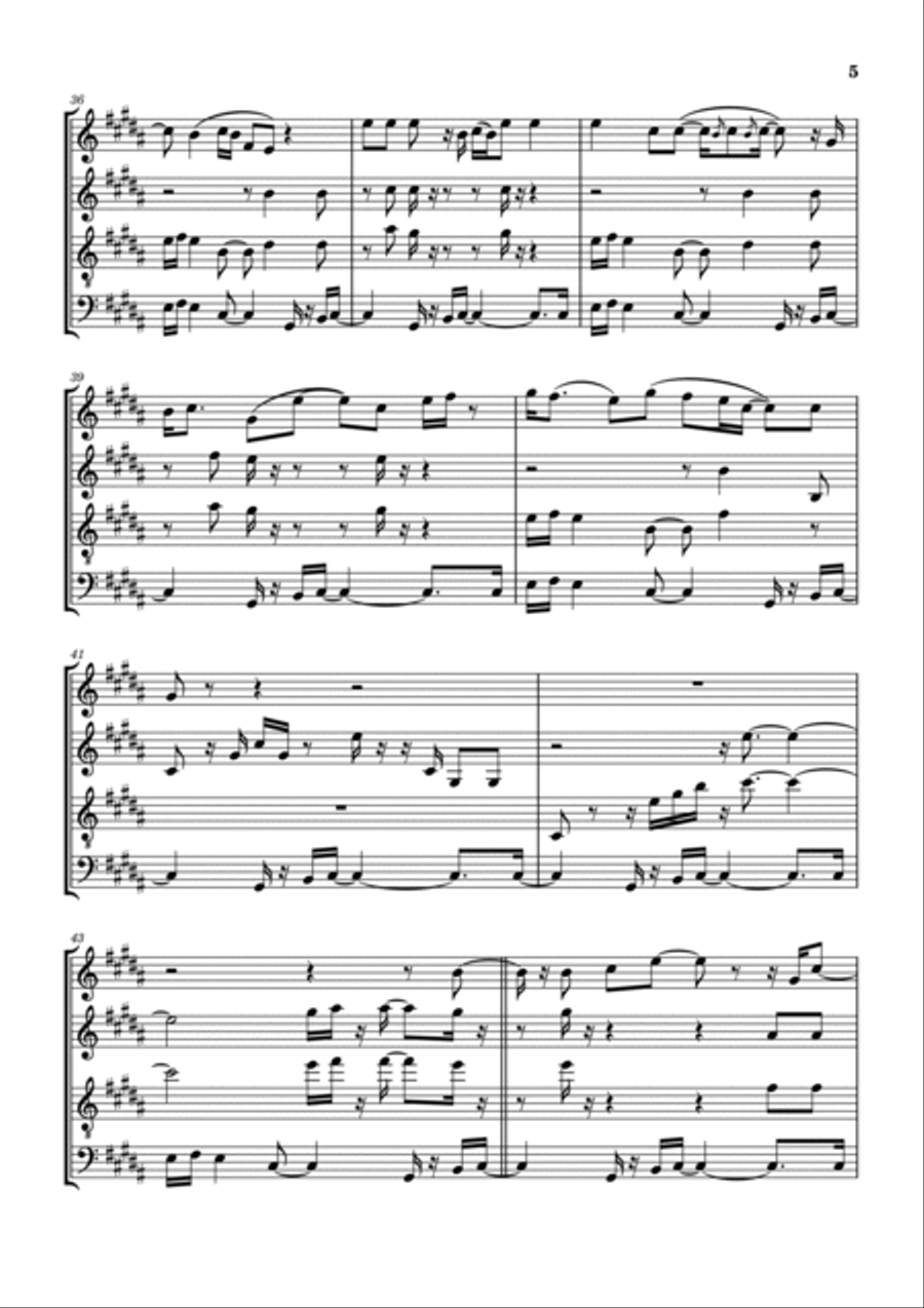 Spanish Moon Saxophone Quartet scores gallery preview page 6