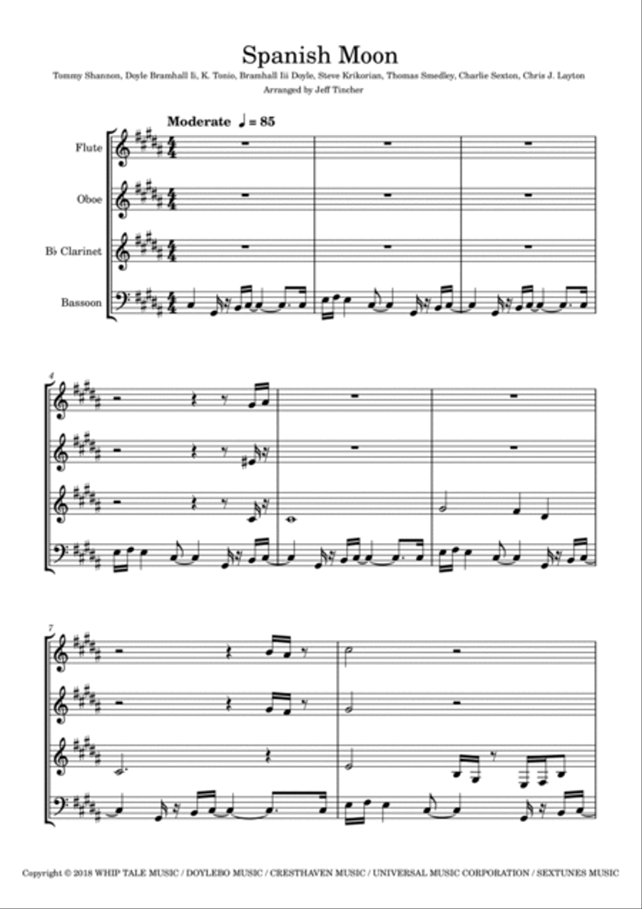 Spanish Moon Woodwind Quartet scores gallery preview page 2