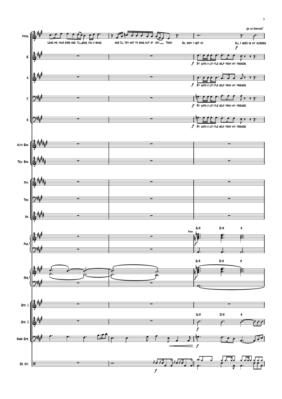 With A Little Help From My Friends Large Ensemble scores gallery preview page 5
