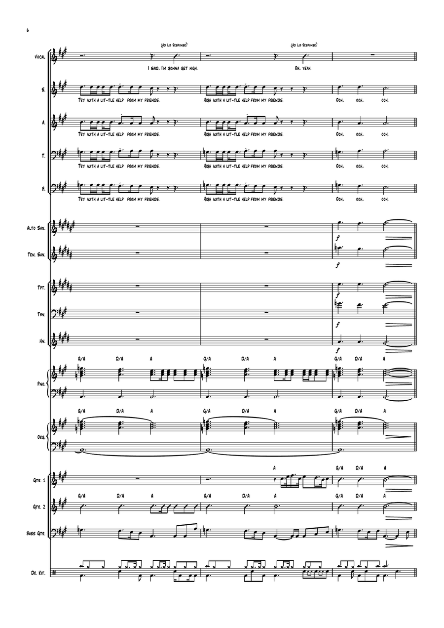 With A Little Help From My Friends Large Ensemble scores gallery preview page 6