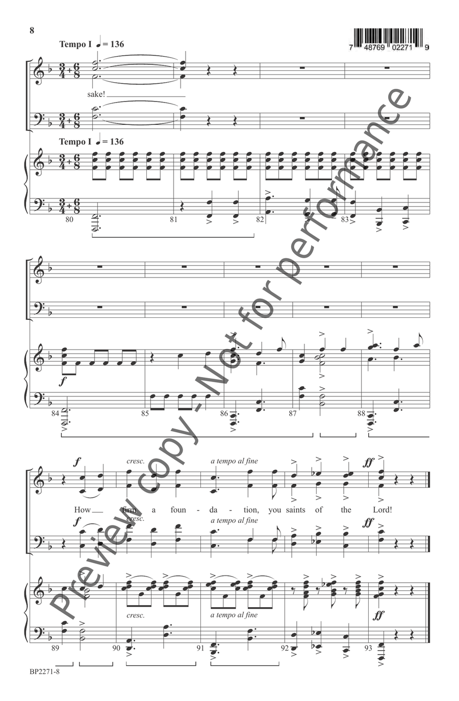 How Firm A Foundation - Courtney 4-Part scores gallery preview page 9