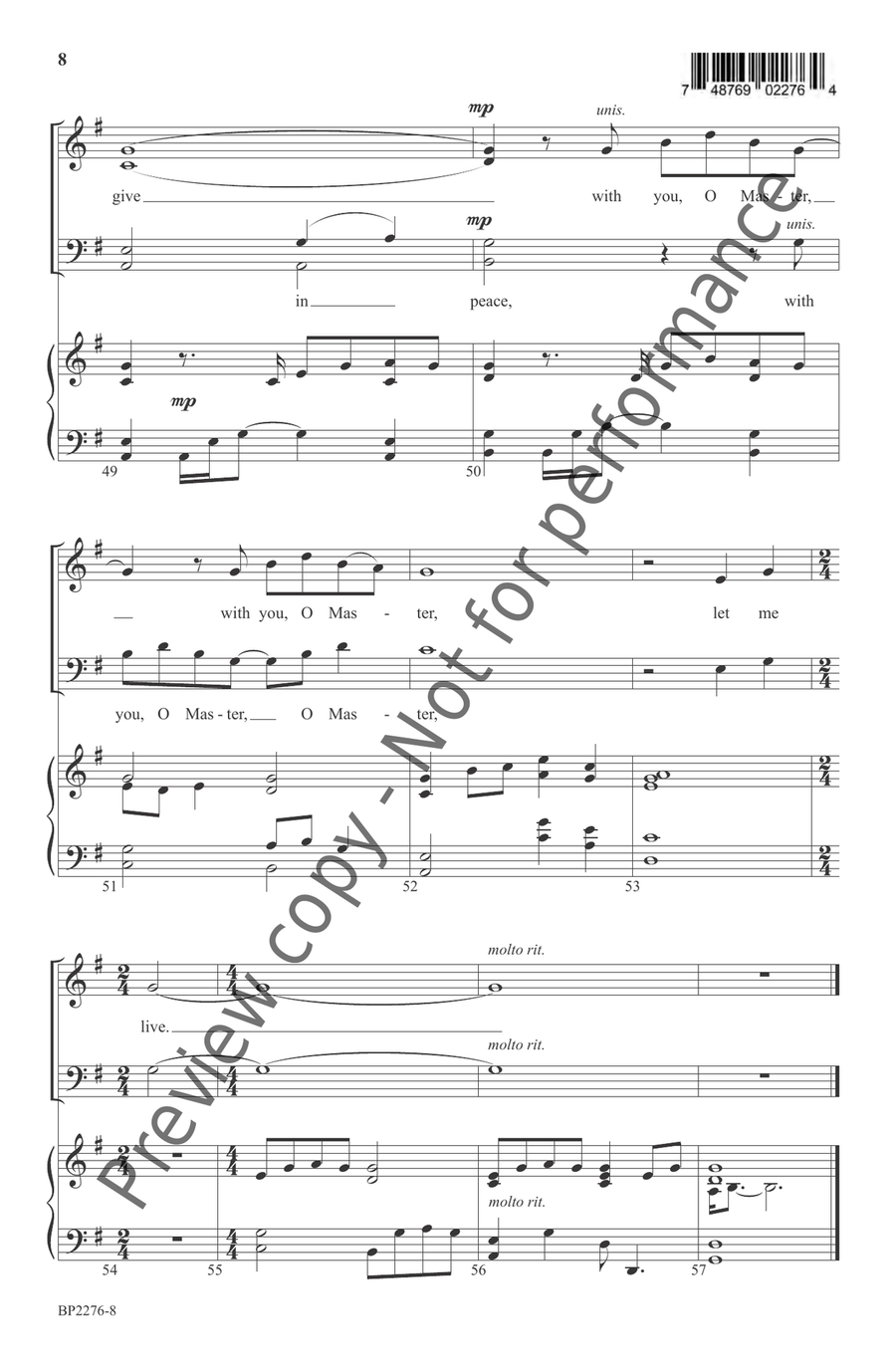 Let Me Walk With You Let Me Walk With You 4-Part scores gallery preview page 9