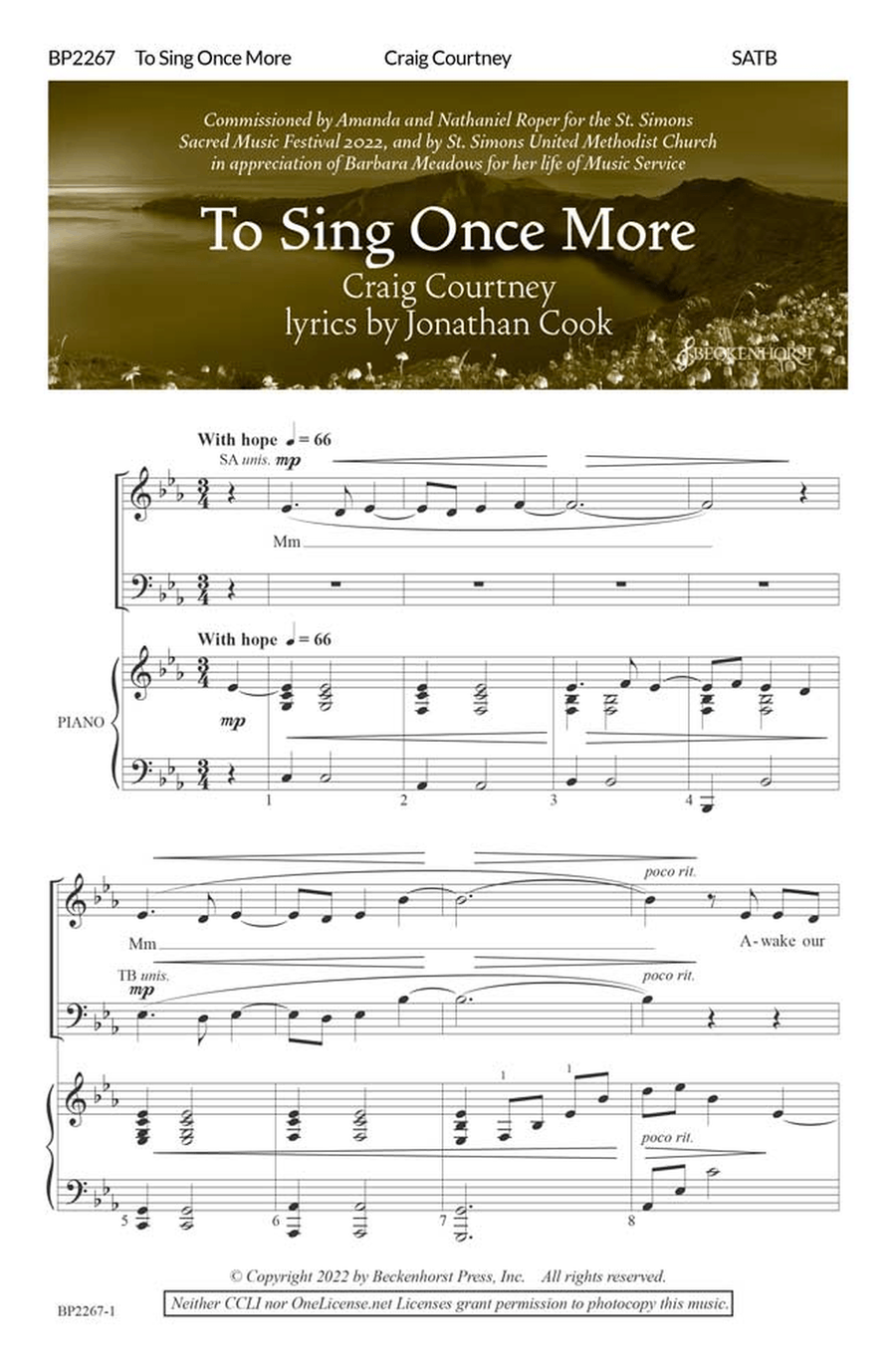 To Sing Once More To Sing Once More 4-Part scores gallery preview page 1
