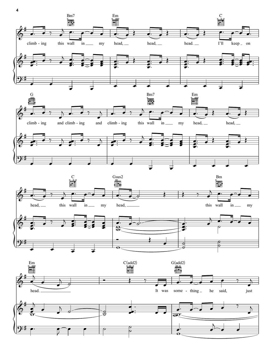 The Wall In My Head (from Everybody's Talking About Jamie) Piano, Vocal, Guitar scores gallery preview page 4