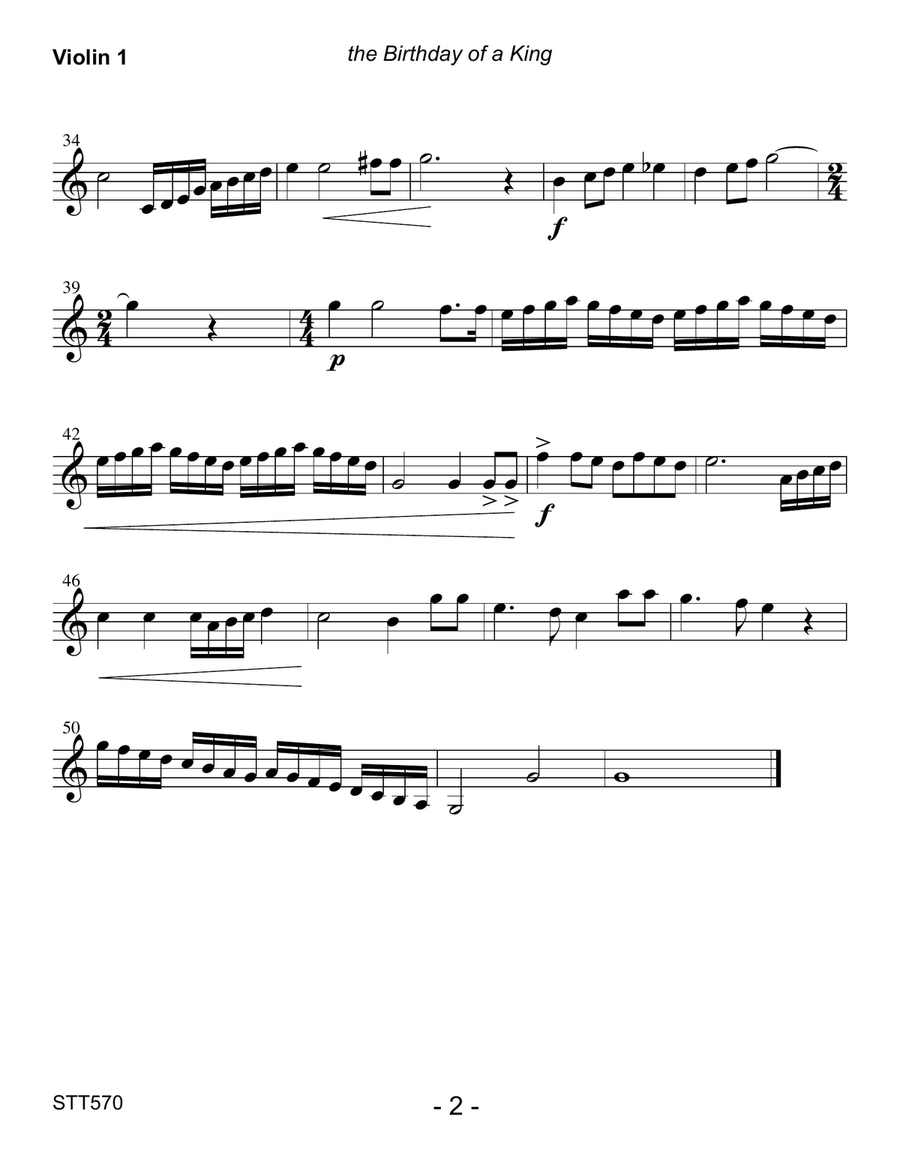 THE BIRTHDAY OF A KING - STRING TRIO (2 Violins & Cello) with Piano accompaniment String Trio scores gallery preview page 5
