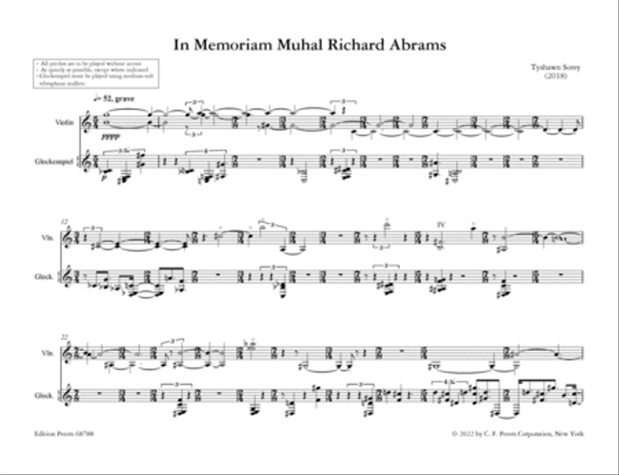 In Memoriam Muhal Richard Abrams Violin scores gallery preview page 2