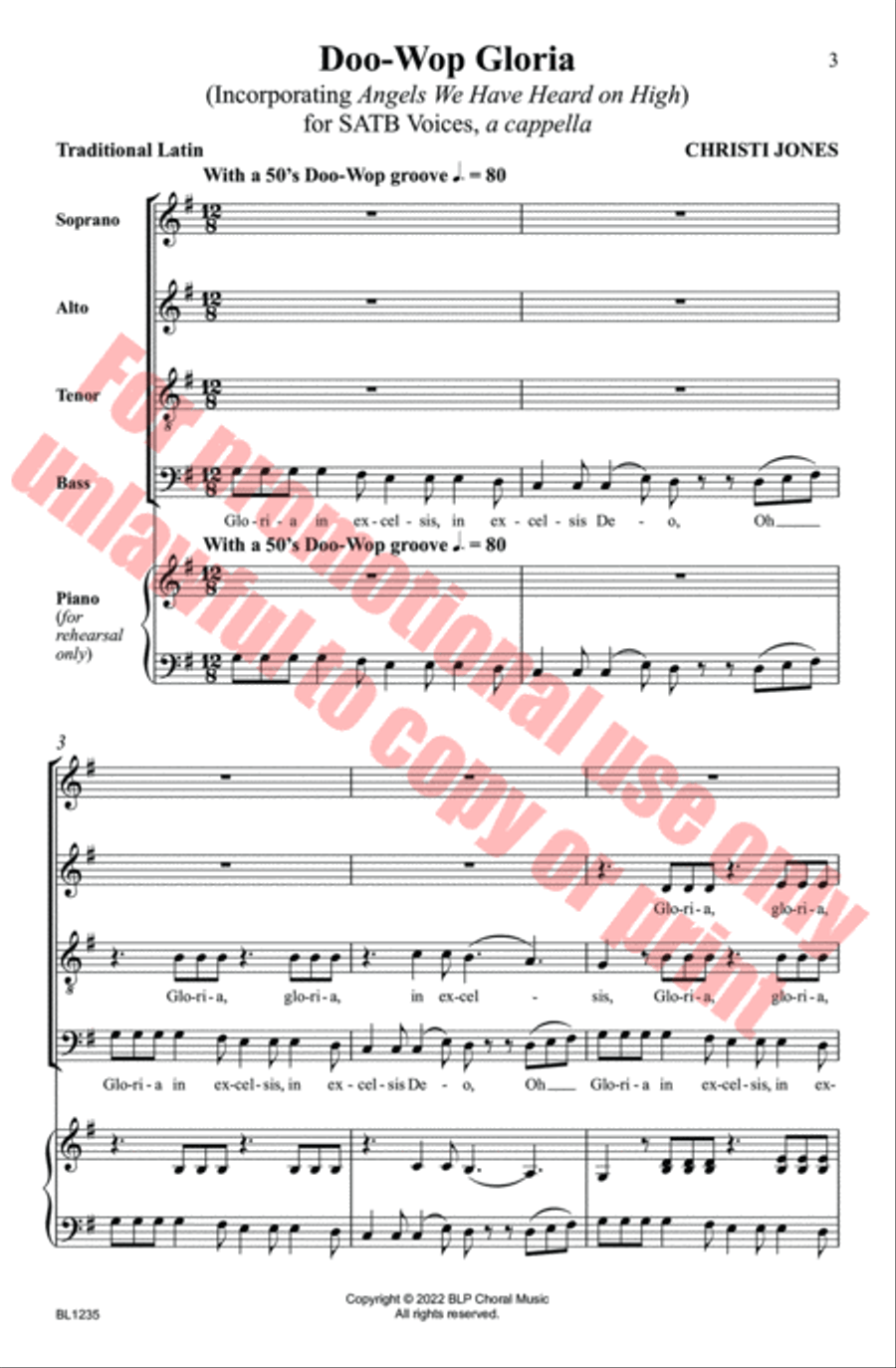 Doo-Wop Gloria Doo-Wop Gloria 4-Part scores gallery preview page 4