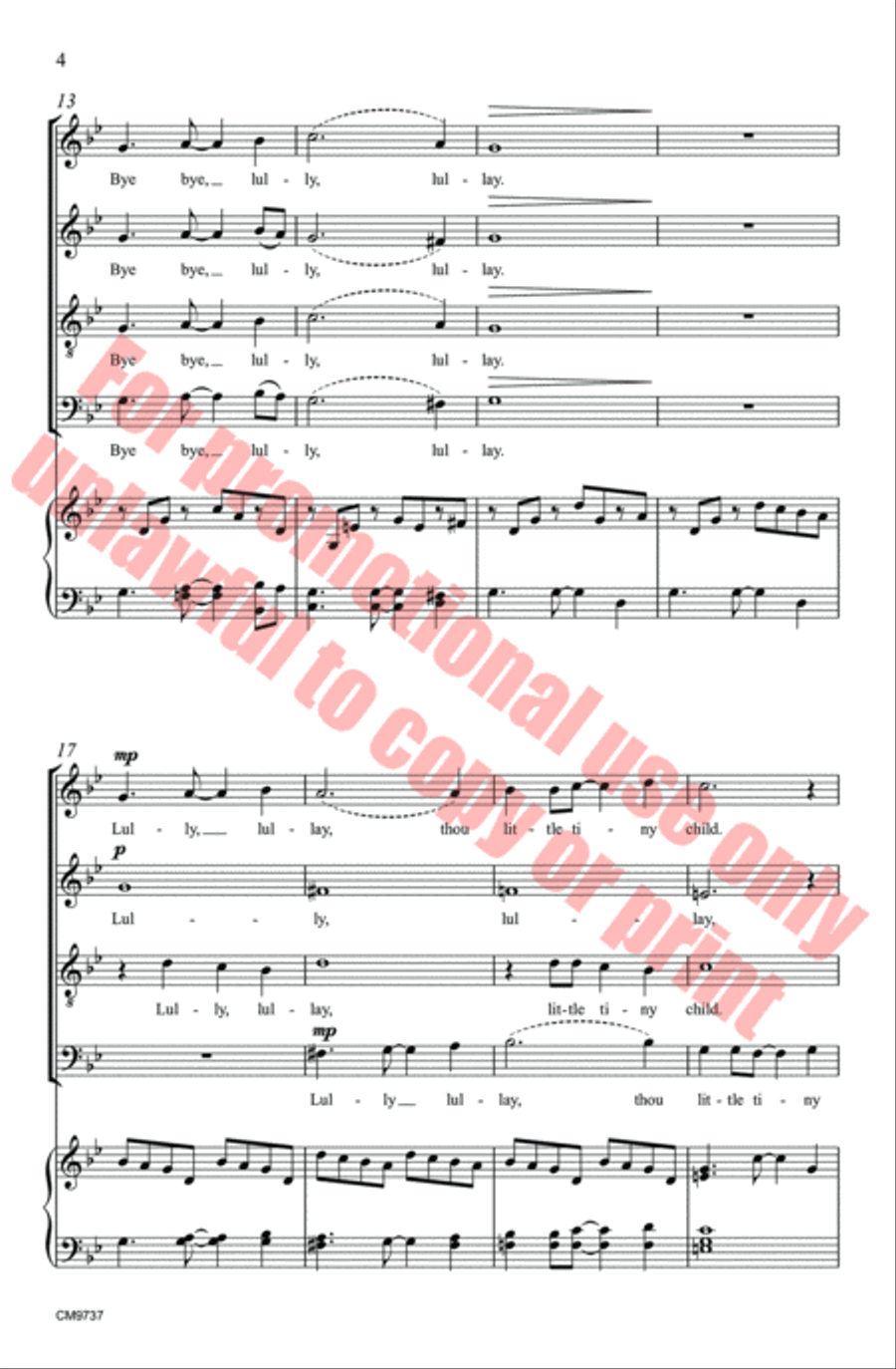 Coventry Carol Coventry Carol 4-Part scores gallery preview page 5