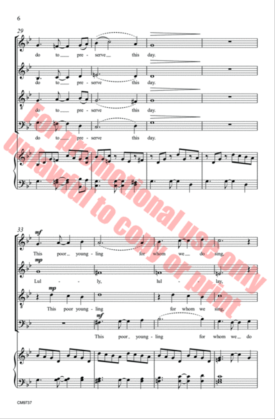 Coventry Carol Coventry Carol 4-Part scores gallery preview page 6