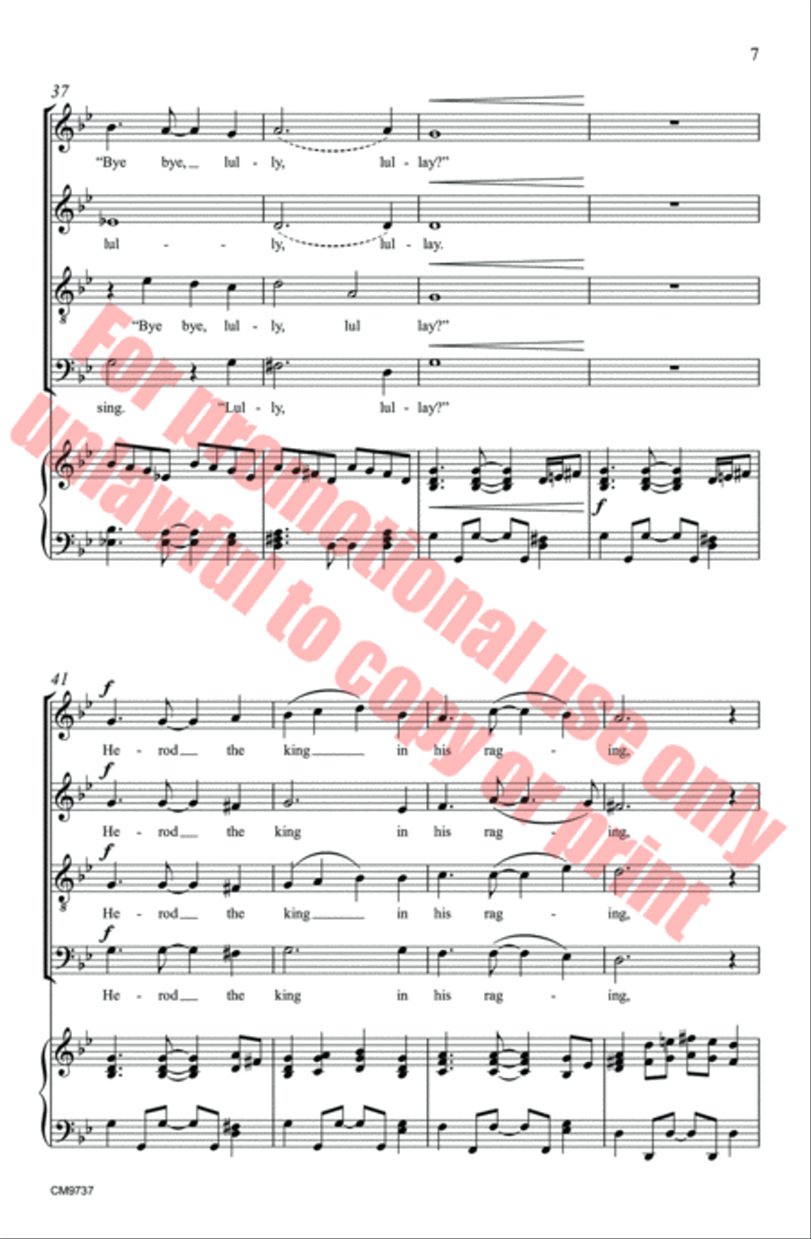 Coventry Carol Coventry Carol 4-Part scores gallery preview page 7