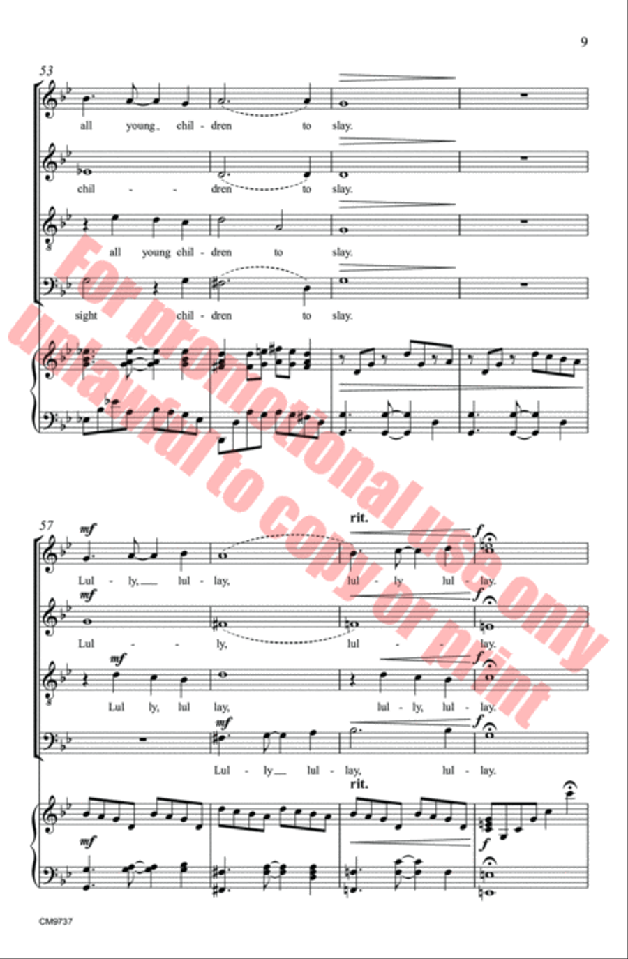 Coventry Carol Coventry Carol 4-Part scores gallery preview page 9