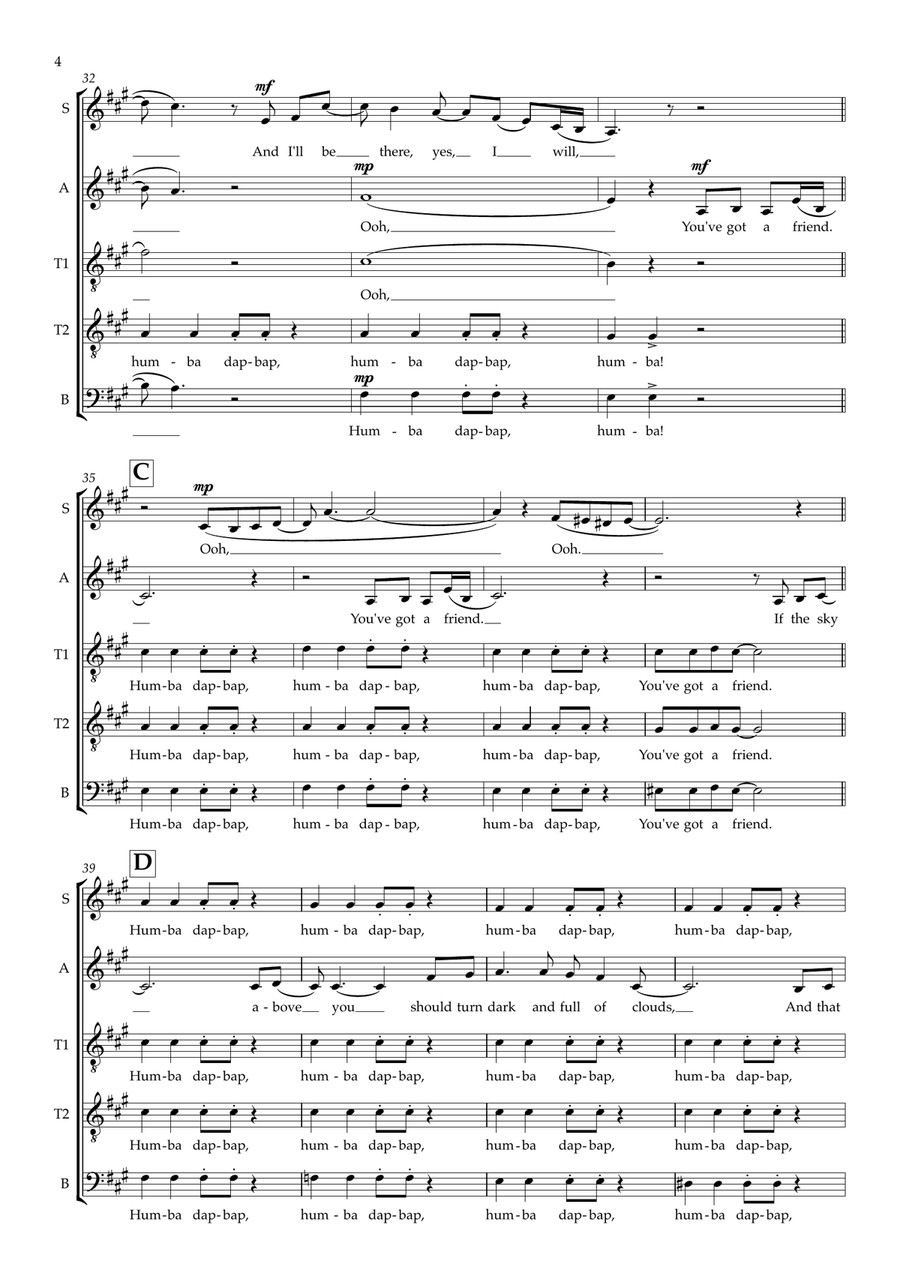 You've Got A Friend (arr. Abi Moore) SATTB scores gallery preview page 4