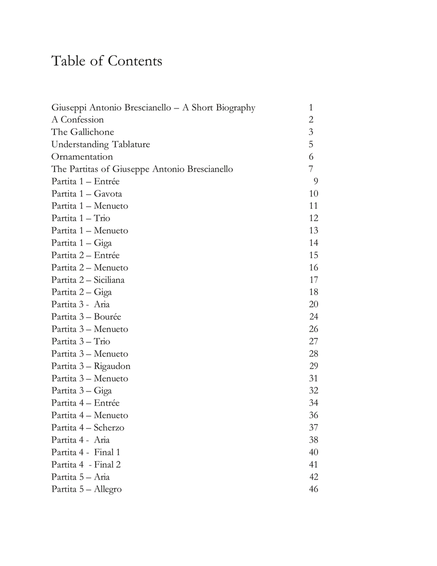 Giuseppe Antonio Brescianello 18 Partitas for Gallichone Arranged For Low G Ukulele Ukulele scores gallery preview page 2