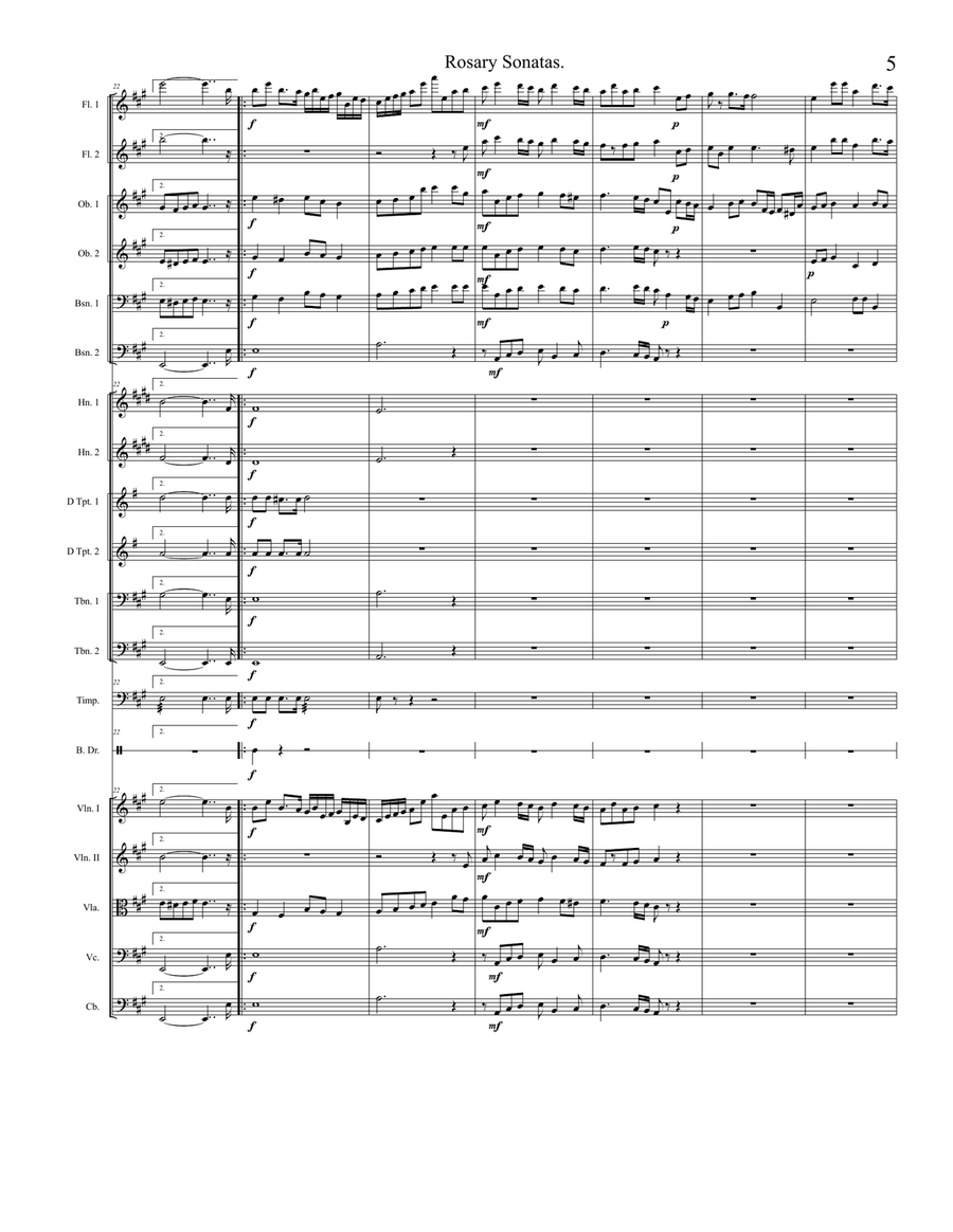Rosary Sonatas: The Finding of the Child Jesus in the Temple Full Orchestra scores gallery preview page 5