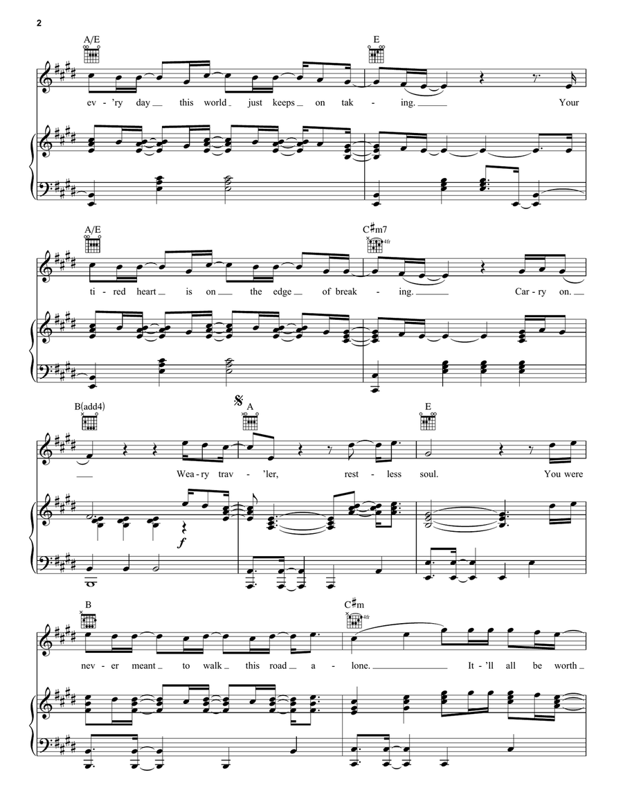 Weary Traveler Weary Traveler Piano, Vocal, Guitar scores gallery preview page 2