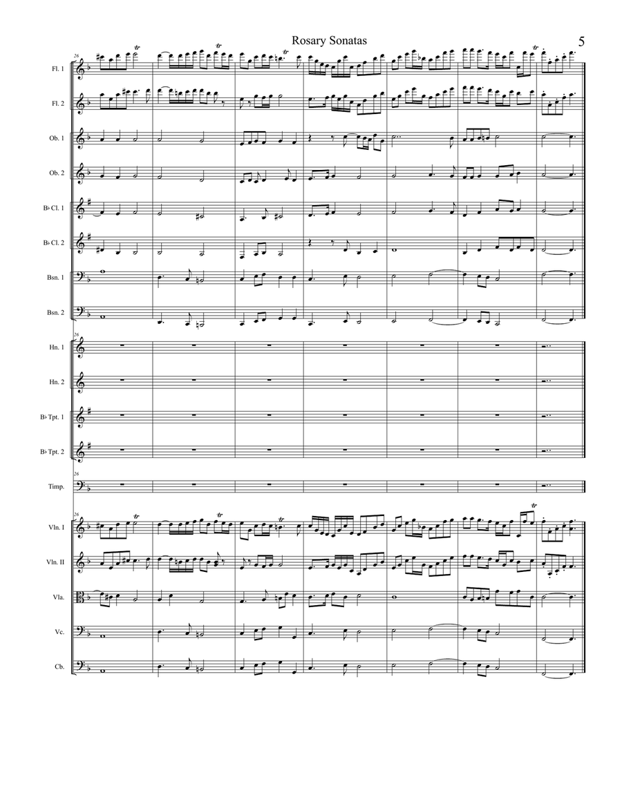 Rosary Sonatas: The Scourging at the Pillar Full Orchestra scores gallery preview page 5