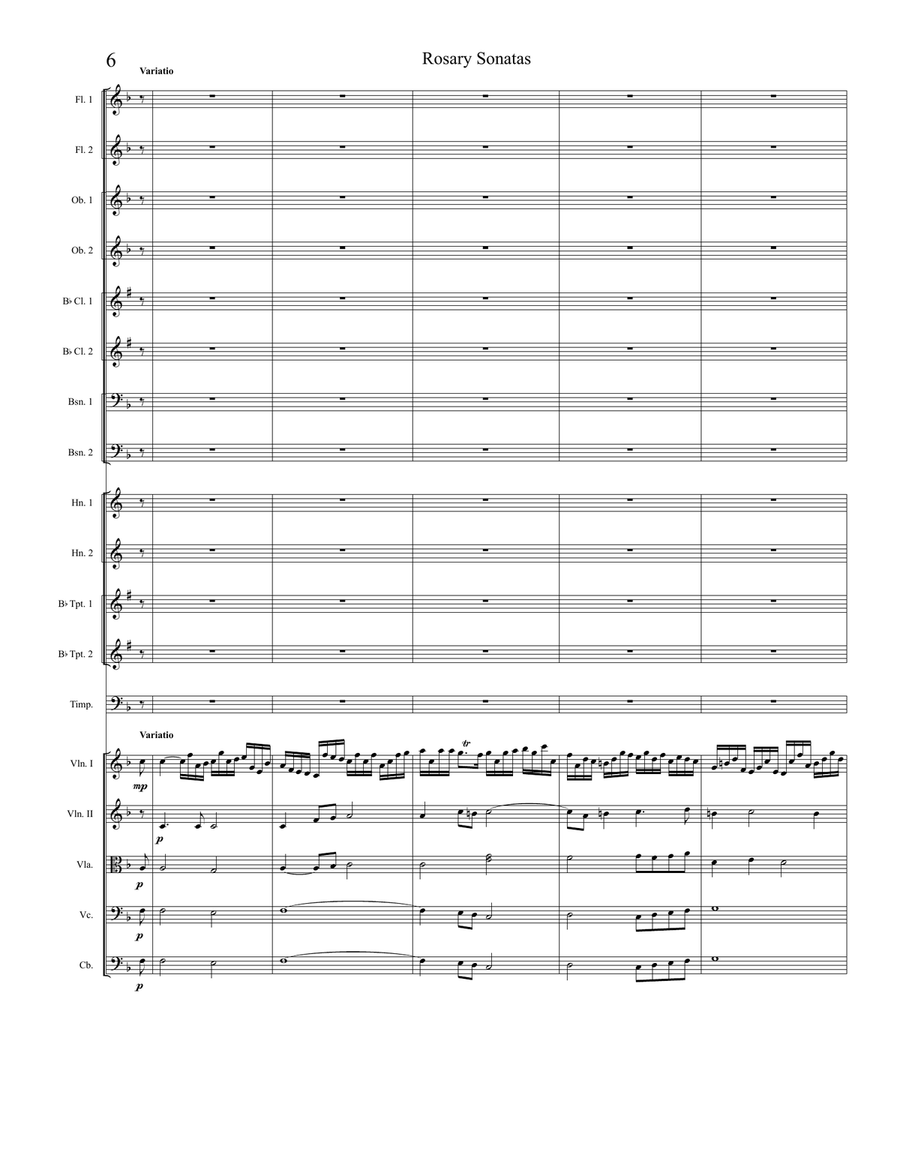 Rosary Sonatas: The Scourging at the Pillar Full Orchestra scores gallery preview page 6