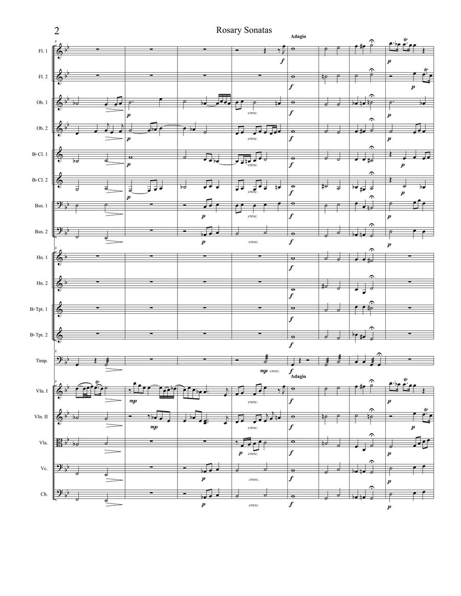Rosary Sonatas: The Agony in the Garden Full Orchestra scores gallery preview page 2