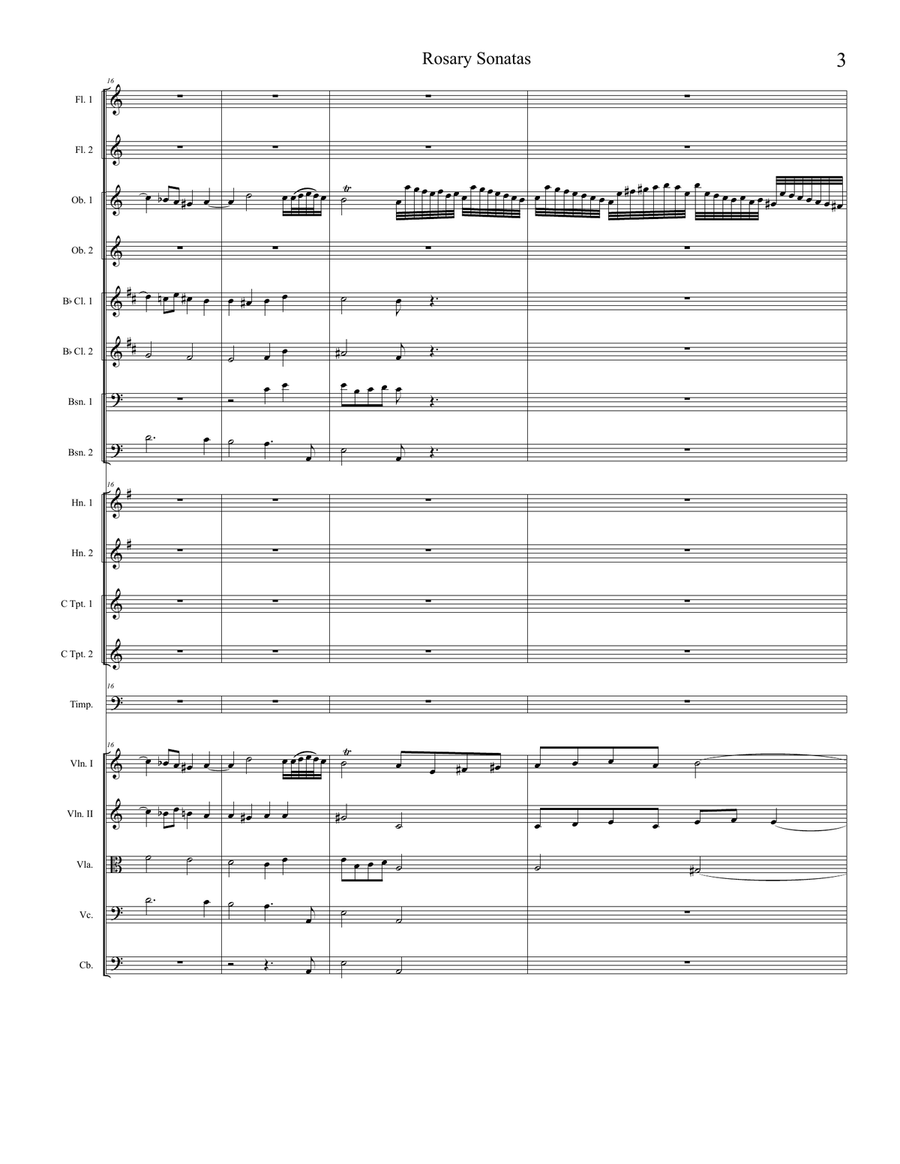 Rosary Sonatas: The Carrying of the Cross Full Orchestra scores gallery preview page 3