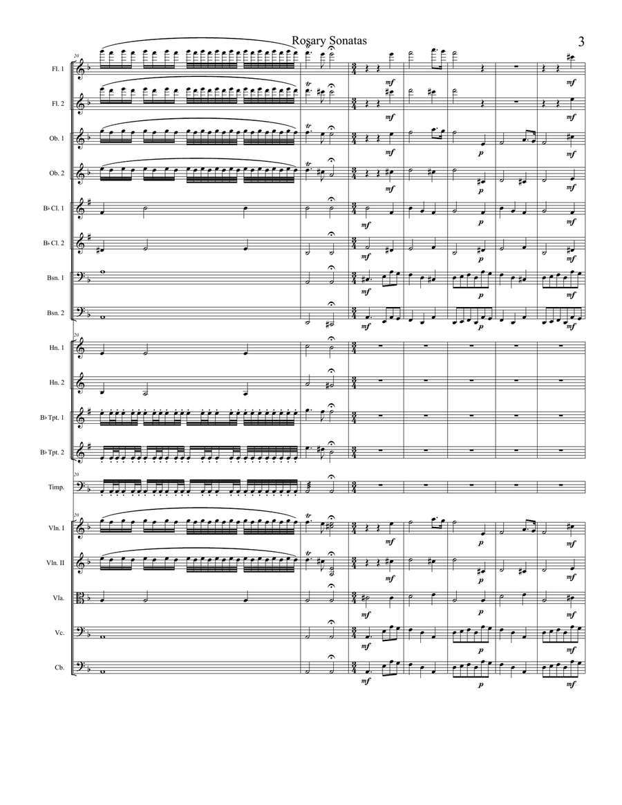 Rosary Sonatas: The Descent of the Holy Spirit Full Orchestra scores gallery preview page 3