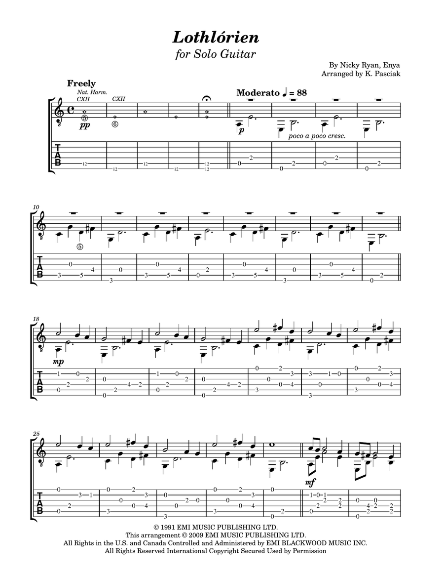 Lothlorien Lothlorien Acoustic Guitar scores gallery preview page 2