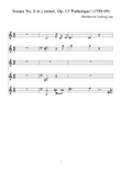Beethoven:Sonate No. 8 in c minor, Op. 13 'Pathetique' for piano solo