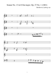 Beethoven:Sonate No. 13 in E flat major, Op. 27 No. 1 for piano solo