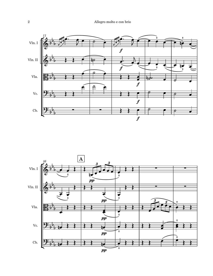 Piano Sonata No. 5 in c minor, Op. 10, No. 1, “Little Pathétique” String Orchestra scores gallery preview page 4